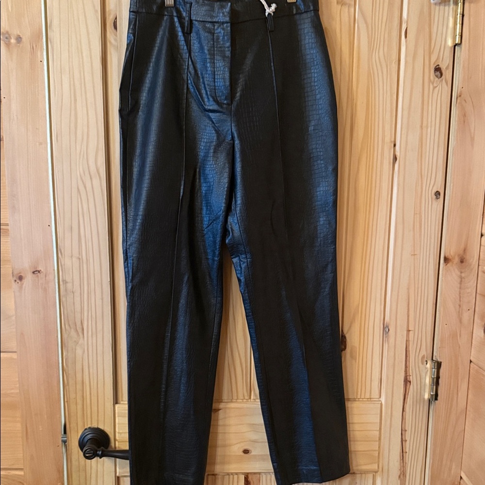 Southern Grace Black Textured Straight Leg Pants